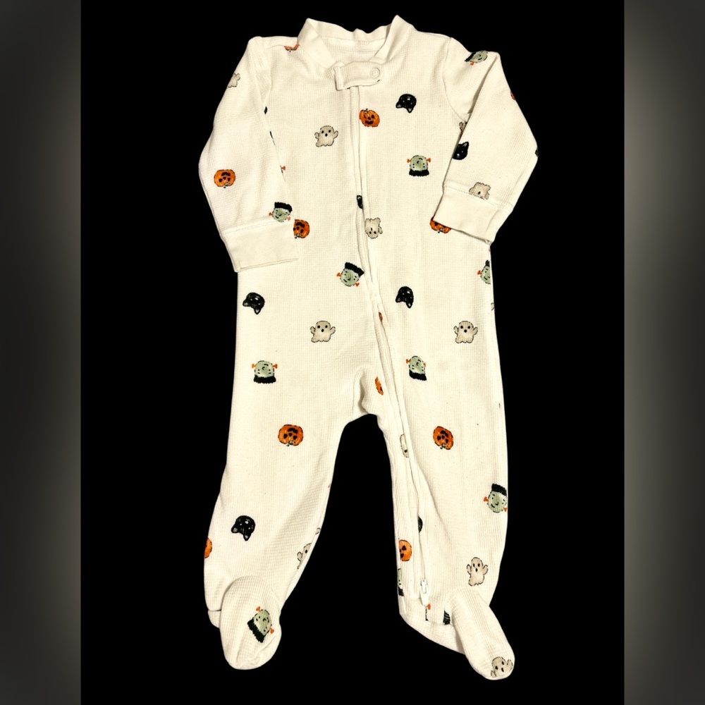 Carter's Halloween Sleeper Pajamas pumpkin Frankenstein ghost black cat 9 months